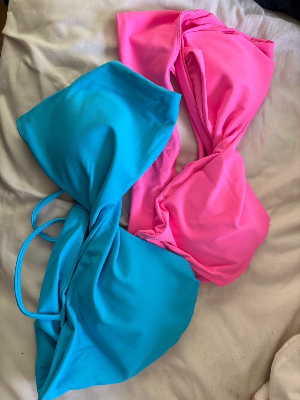 Bright Pink & Turquoise Bras/Swim Tops